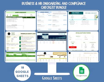 Business And HR Onboarding And Compliance Checklist Bundle Google Sheets Employee Onboarding HR Compliance Templates