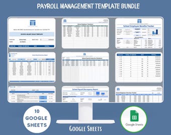 Pacote de Gestão de Folha de Pagamento: Planilhas Google, Controle de Folha de Pagamento, Calculadora de Salários, Painel de Folha de Pagamento para Funcionários, Modelo de Contracheque