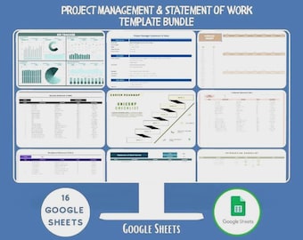 Projectbeheerbundel Google Spreadsheets Projecttracker Taaktracker Tijdlijnplanner Workflow-dashboardsjabloon