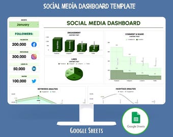 Social Media Planner Google Sheets Content Calendar Post Scheduler Marketing Campaign Analytics Template