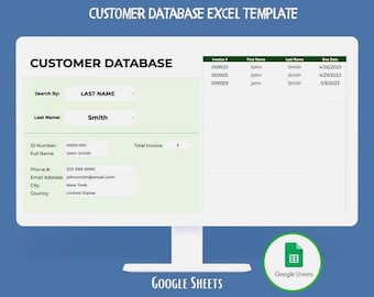 Kunddatabas Google Sheets Kundspårning CRM-mall Kundhantering Kontakthanteringsinstrumentpanel