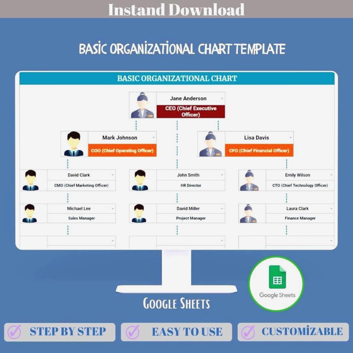 Basic Organizational Chart Google Sheets Org Chart Template Team ...