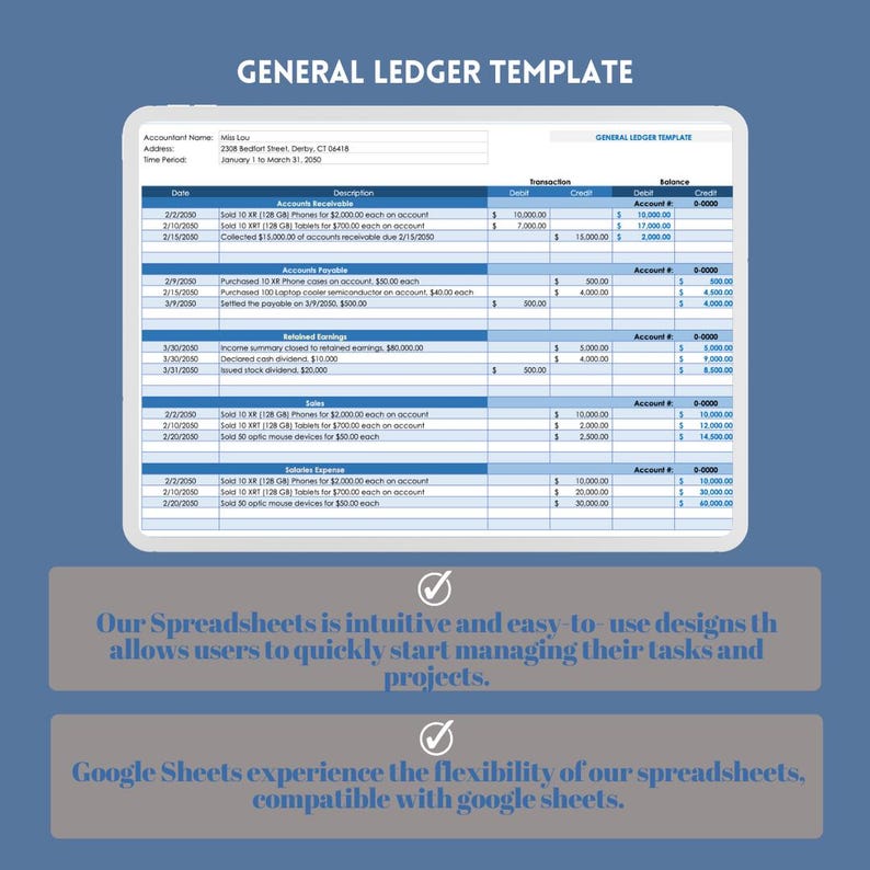 General Ledger Template Google Sheets Accounting Register Financial ...