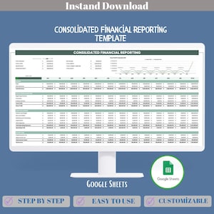 Plantilla de Hoja de Cálculo de Google para Informes Financieros Consolidados: Seguimiento de Negocios y Flujo de Caja (Descarga Digital)