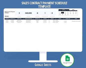 Sales Contract Payment Schedule Google Sheets Payment Tracker Invoice Schedule Contract Payment Planner Payment Schedule Template
