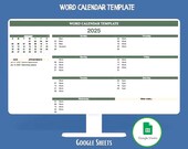 Word Calendar Google Sheets Monthly Calendar Planner Content Schedule Task Tracker Editorial Calendar Template