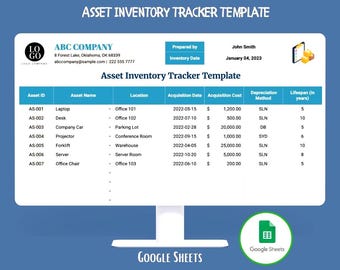 Asset Inventory Tracker Google Sheets Template For Equipment Management Asset Tracking System And Inventory Control Dashboard
