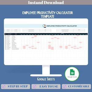Employee Productivity Calculator Using Google Sheets For Small Business Performance Tracking,Workforce Efficiency Analysis  KPI Measurement