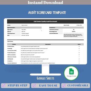 Tableau de bord d'audit Google Sheets Évaluation des performances d'audit Conformité Évaluation des risques et contrôle Modèle de suivi des indicateurs clés de performance (KPI) de l'audit interne