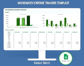 Ausgabenübersicht für Mitbewohner in Google Sheets: Gemeinsames Haushaltsbudget, Aufteilung von Rechnungen, Miete, Nebenkosten, Lebensmittelzahlungen, Kontostandsverwaltung – Vorlage