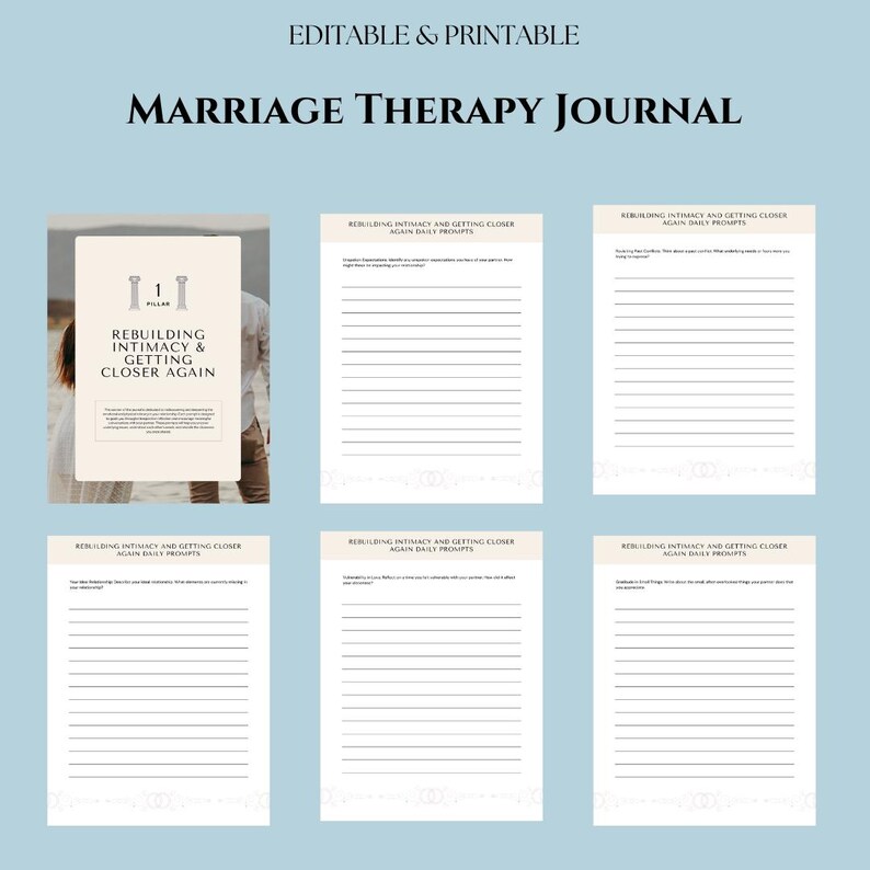 Marriage Therapy Journal Canva Template, Couples Communication Workbook ...