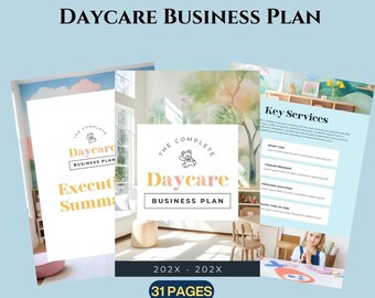 Daycare Business Plan Canva Template, Childcare Startup Plan Editable, Preschool Business Proposal, In Home Daycare Planner