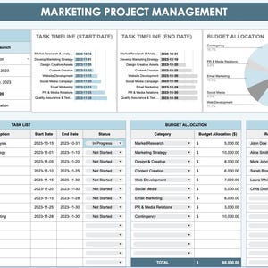 Marketing Project Management Template, Campaign Planner, Task Organizer ...