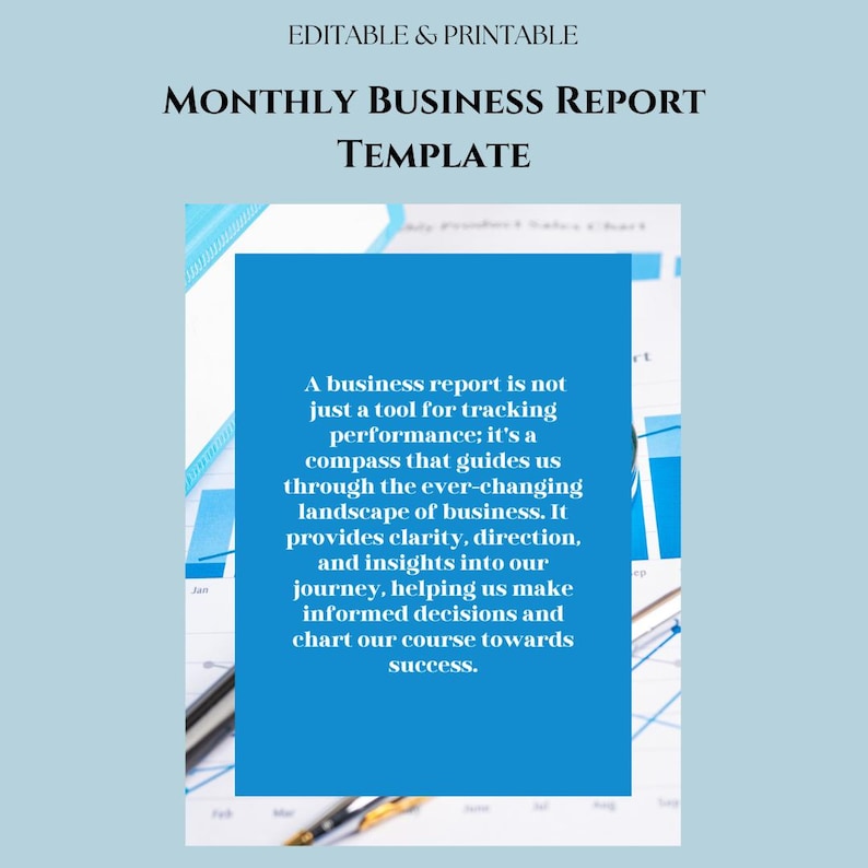 Monthly Business Report Template Canva Design, Financial Summary ...