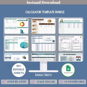 All-In-One Google Sheets Calculator Bundle For Finance, Budgeting, ROI Analysis, Loan Planning, Expense Tracking And Data Management