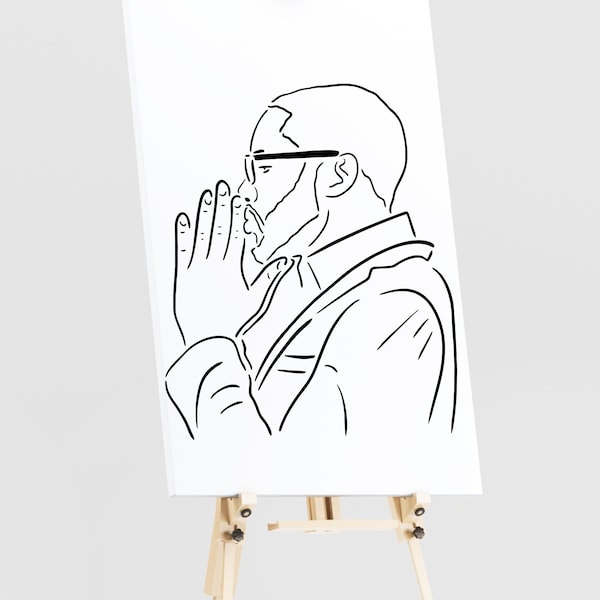 Praying Church Man Stencil for Paint Parties,  Handsome Man - Reusable Tracing Template - Paint and Sip Supplies - Acrylic Canvas Painting