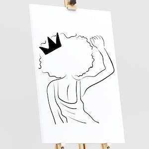 Queen Crown Woman Afro Stencil for Paint Parties - Reusable Tracing Template - Paint and Sip Supplies - Acrylic Canvas Painting
