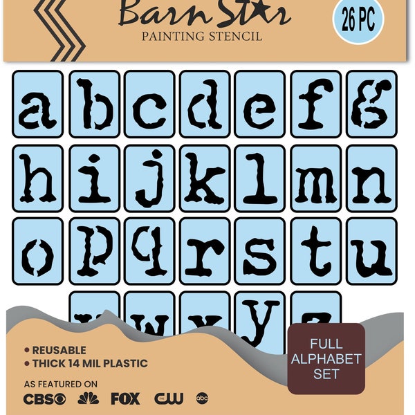 Typewriter Font  Letters Stencil Kit - Reusable - Choose Your Size - Paint Your Own Custom Sign - Full Alphabet - Uppercase Or Lowercase