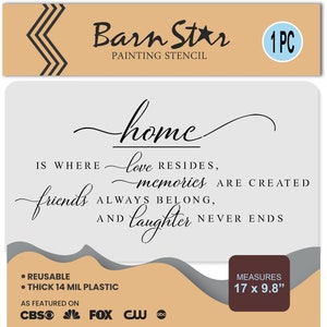 Home is where love resides stencil, reusable, paint your own wood sign, home decor sign, farmhouse sign