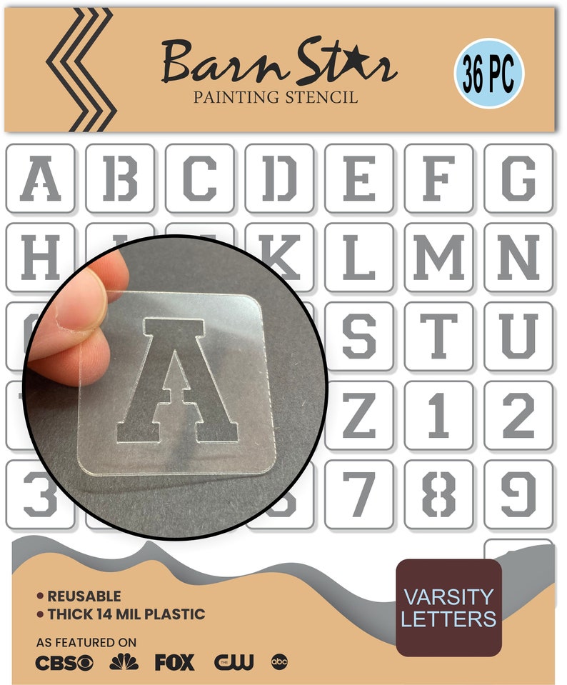 Varsity Alphabet Letters Stencil Kit Reusable Choose Your Etsy