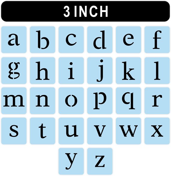 full lowercase alphabet letter stencils kit 3 inch stencil etsy