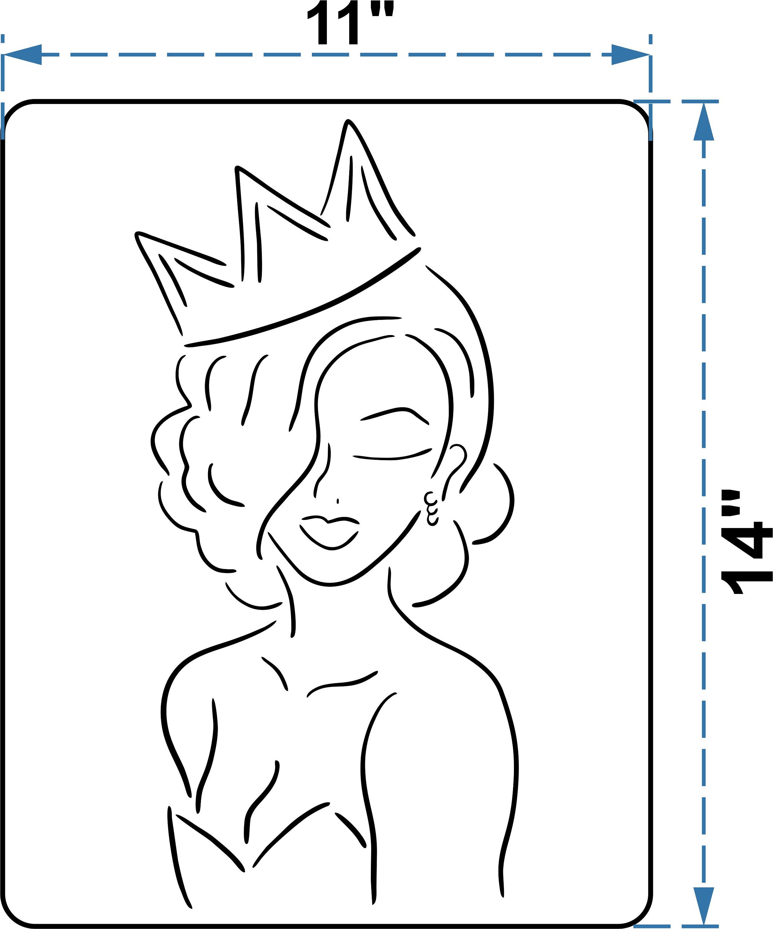 Queen Woman Crown Stencil for Paint Parties Pretty Woman Etsy