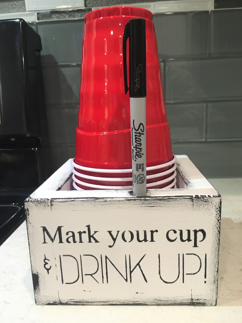 Solo Cup Holder Stencil Kit- 4 Pieces Reusable Paint Your Own Wood Plastic Stencil Set