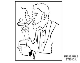 cigarette stencil La Habana Cigar Promote a smoke Hand Holding a Cigarette Art