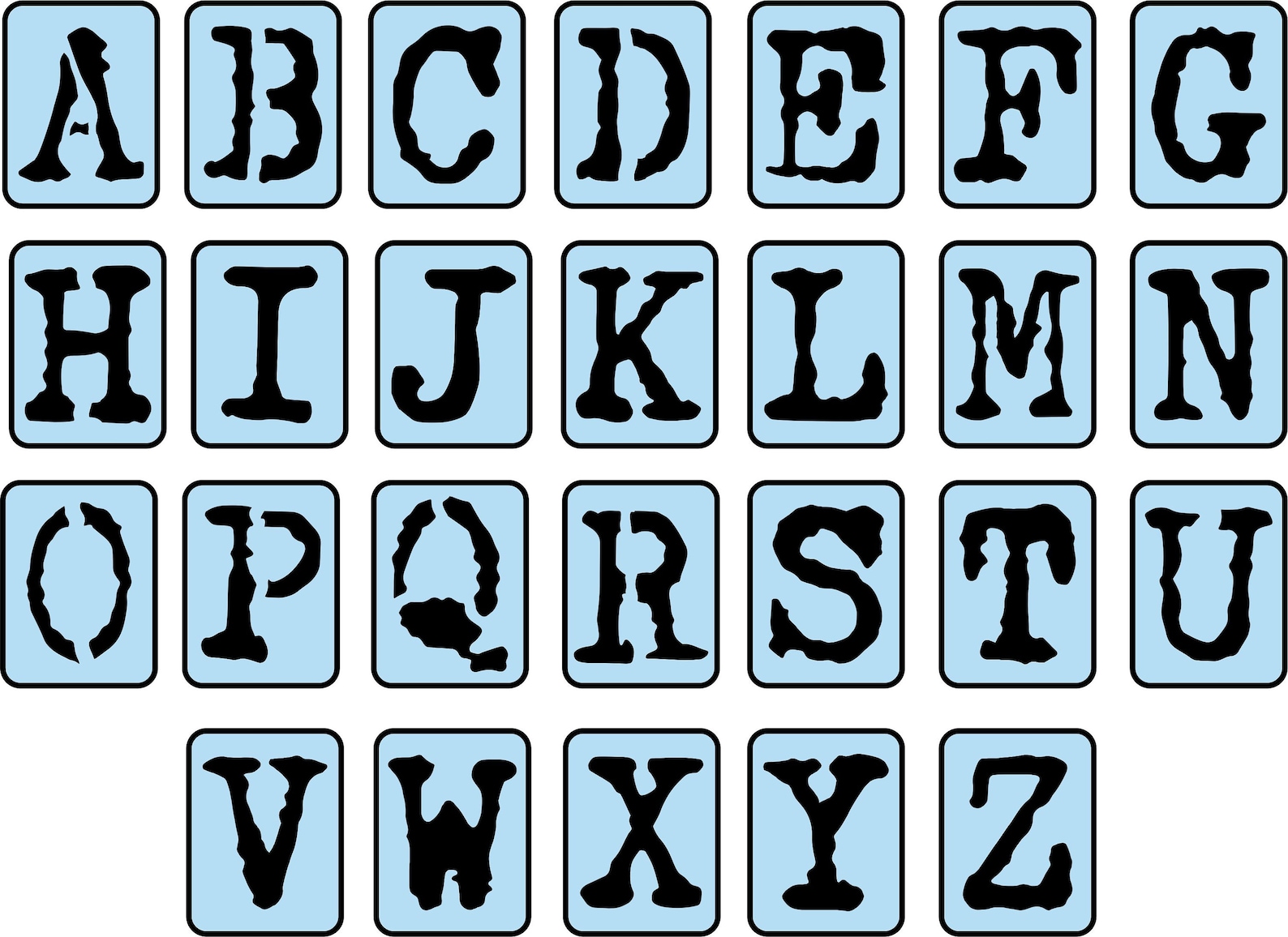Typewriter Uppercase Letters Stencil Kit Reusable 2 Inch Etsy