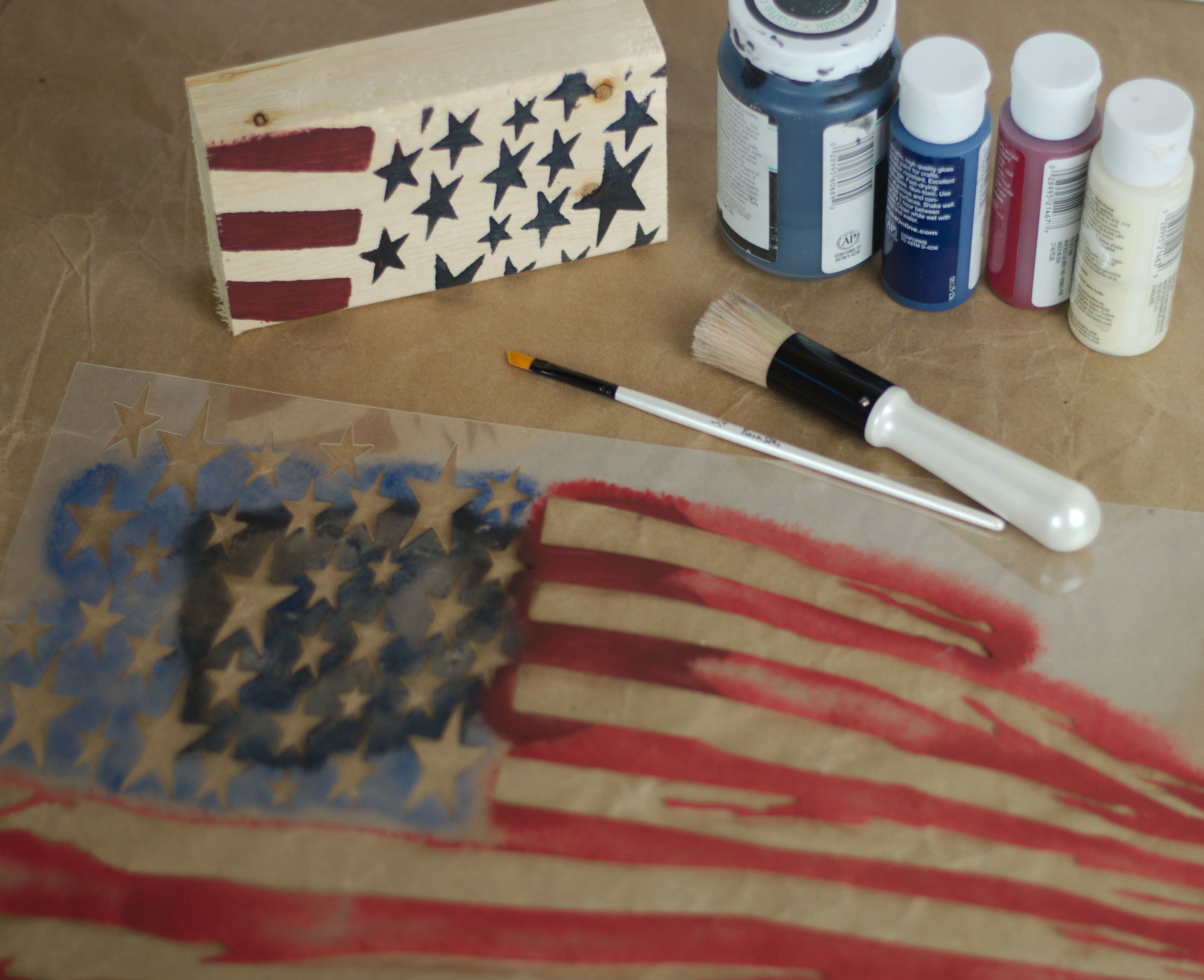 Primitive American Flag Stencil Reusable Stencil Paint Your Etsy 日本