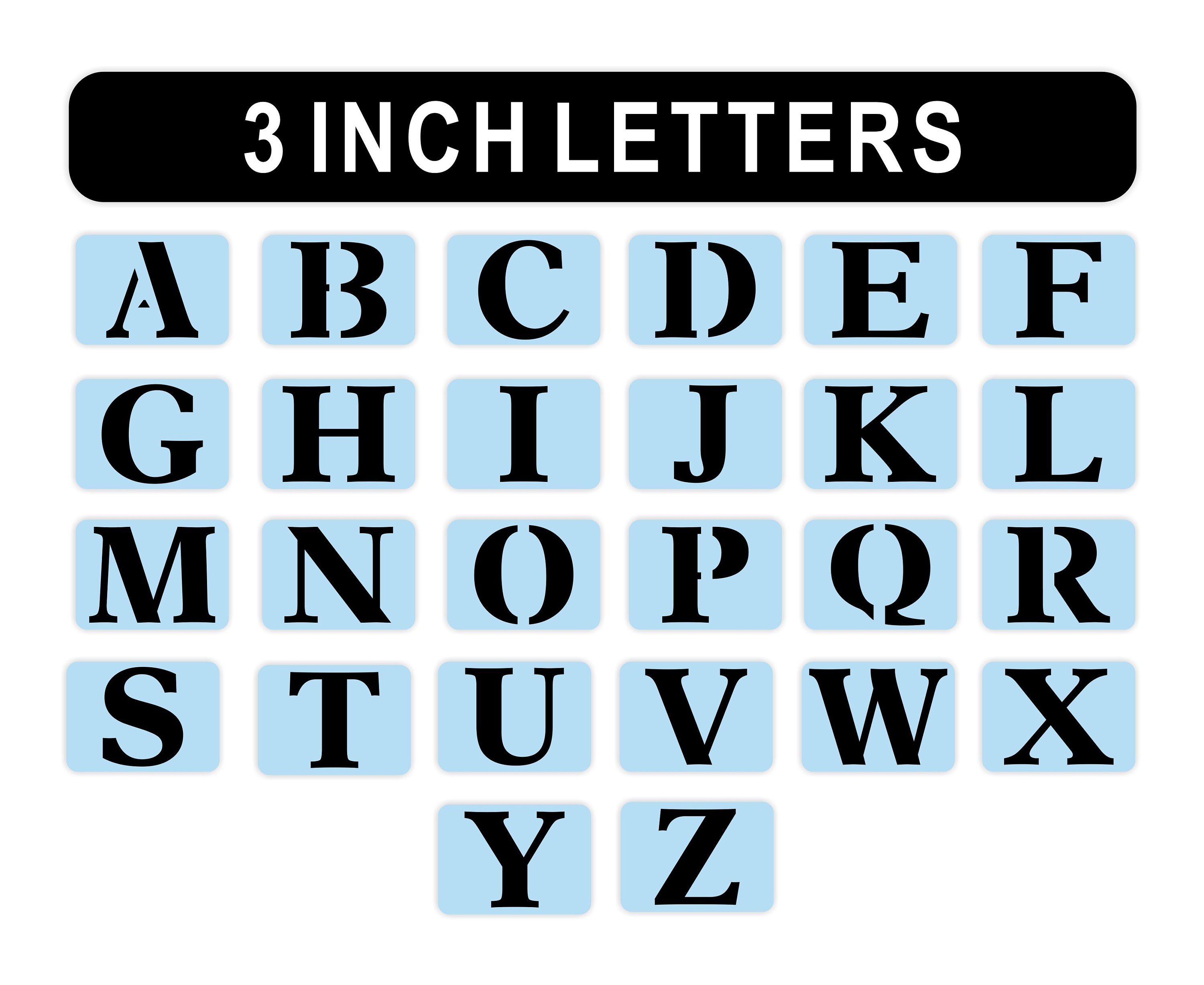Full Alphabet Letter Stencils Kit 3 Inch Stencil Paint Etsy