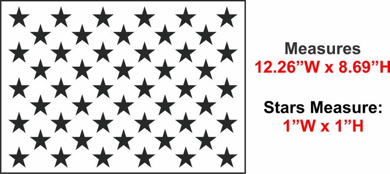 USA Flag Union With 1 Inch Stars, Measures 12.26