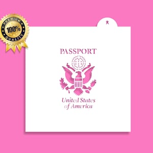Passport Cookie Stencil, Let&#39;s Par Tee Design, Royal Icing Stencil, Airbrush Cookies For Travel Vacation Party