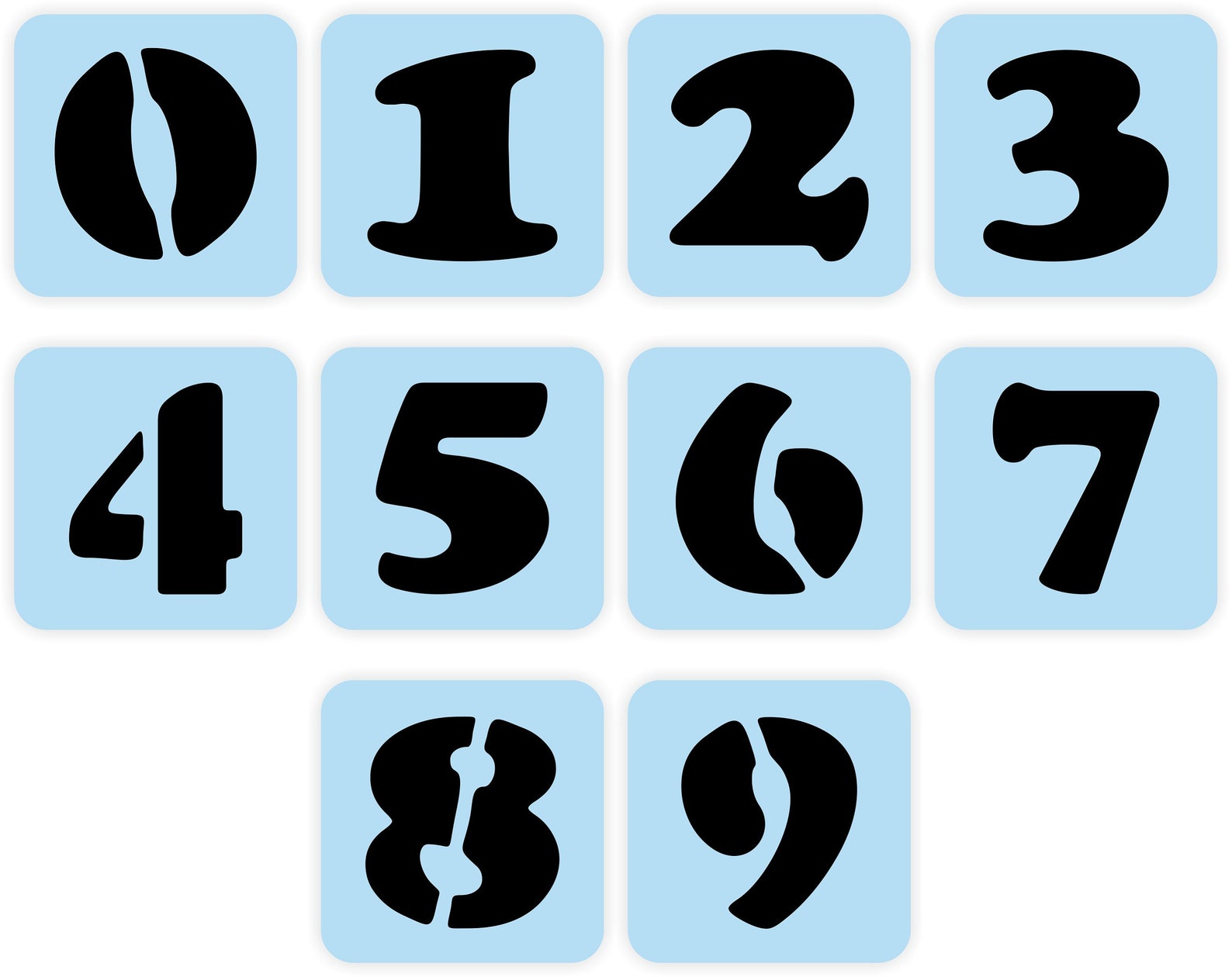 Number Stencils 4 Inch Paint Your Own Wood Sign 09 Etsy