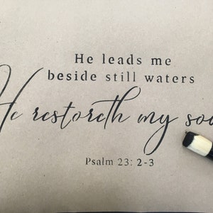 He Leads Me Beside Still Waters Stencil Kit, Bible Verse Sign Template, Reusable Stencil, Scripture Wall Art, Living Room Sign, Farmhouse