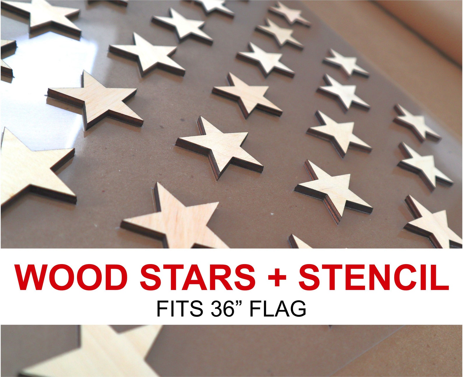 Wood Stars and Stencil Template Kit Union for 36 Flag - Etsy
