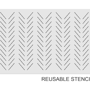 Herringbone Stencil | Wall & Furniture Stencil | Scandinavian Pattern For DIY Projects | Wall Stencil | Mini Herringbone Painting Template