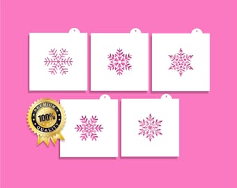 Snowflake Cookie Stencil Pack, Fits 3 Inch Cookies, Royal Icing Baking Stencils