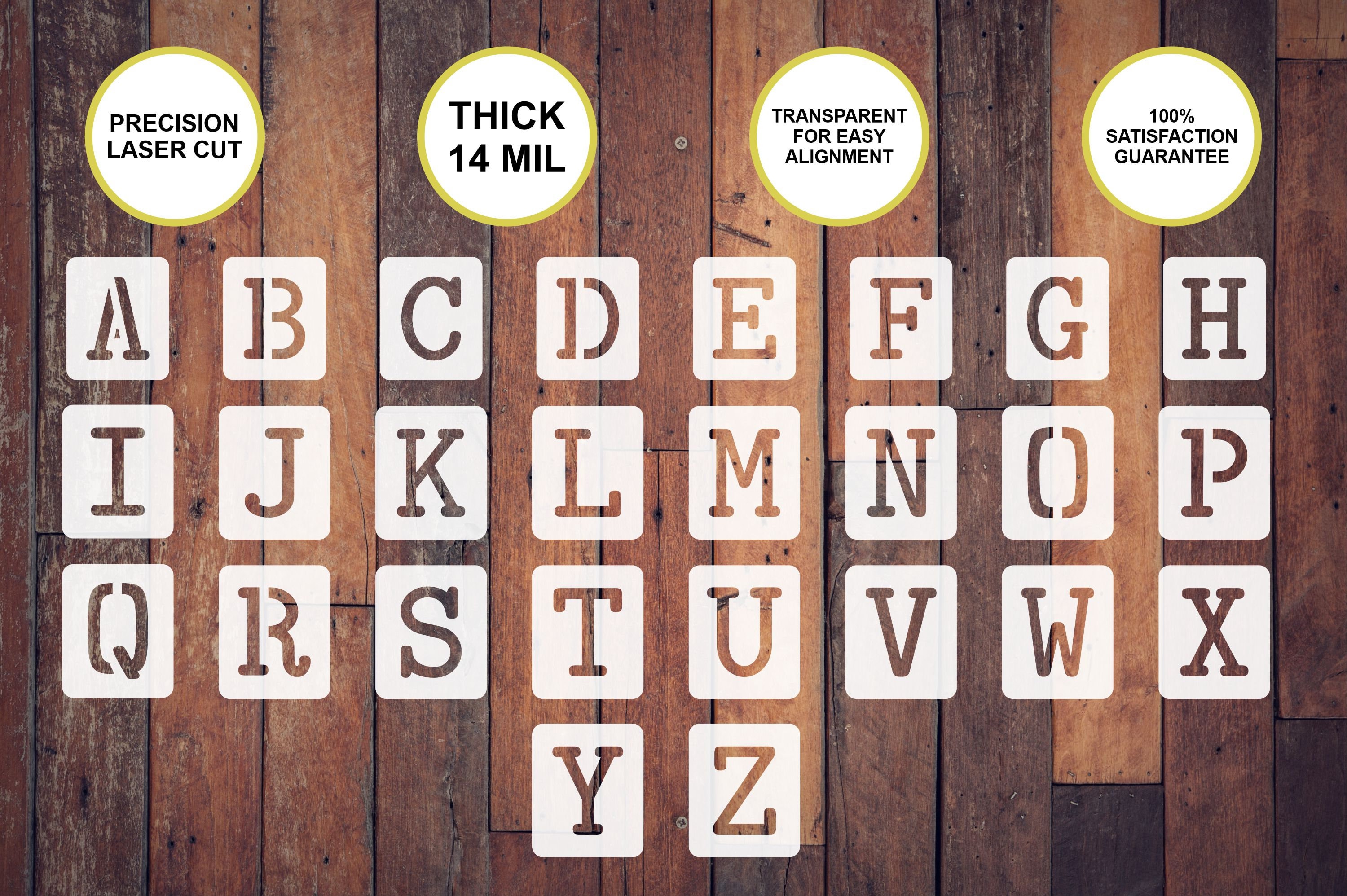 Typewriter Stencils Letter Stencils 2 Inch Alphabet Etsy