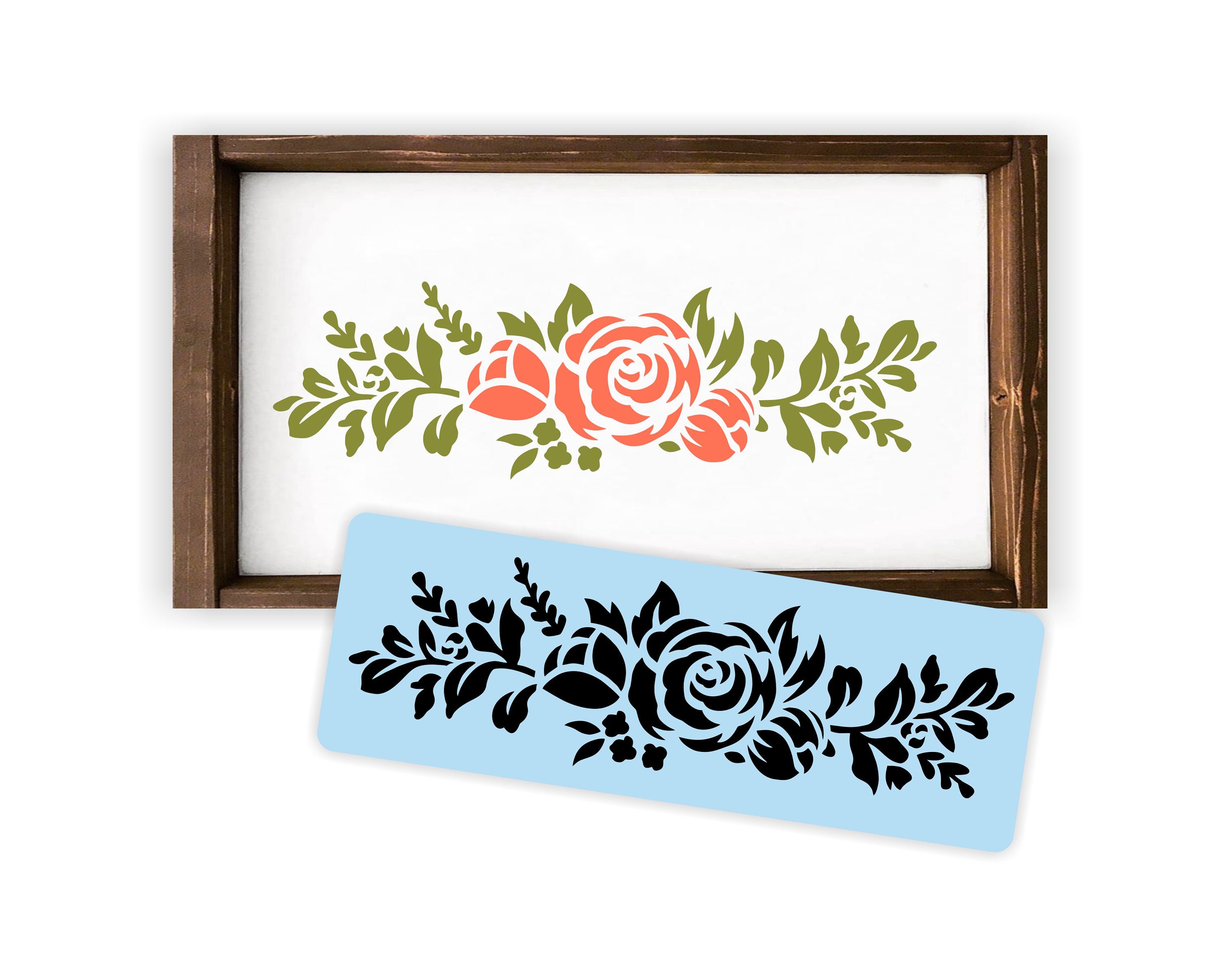 flower stencil reusable paint your own wood sign furniture etsy