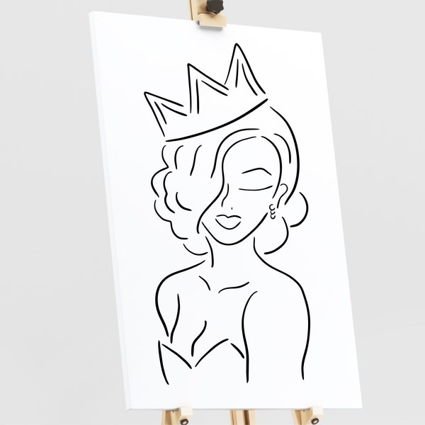 Queen Woman Crown Stencil for Paint Parties,  Pretty Woman - Reusable Tracing Template - Paint and Sip Supplies - Acrylic Painting