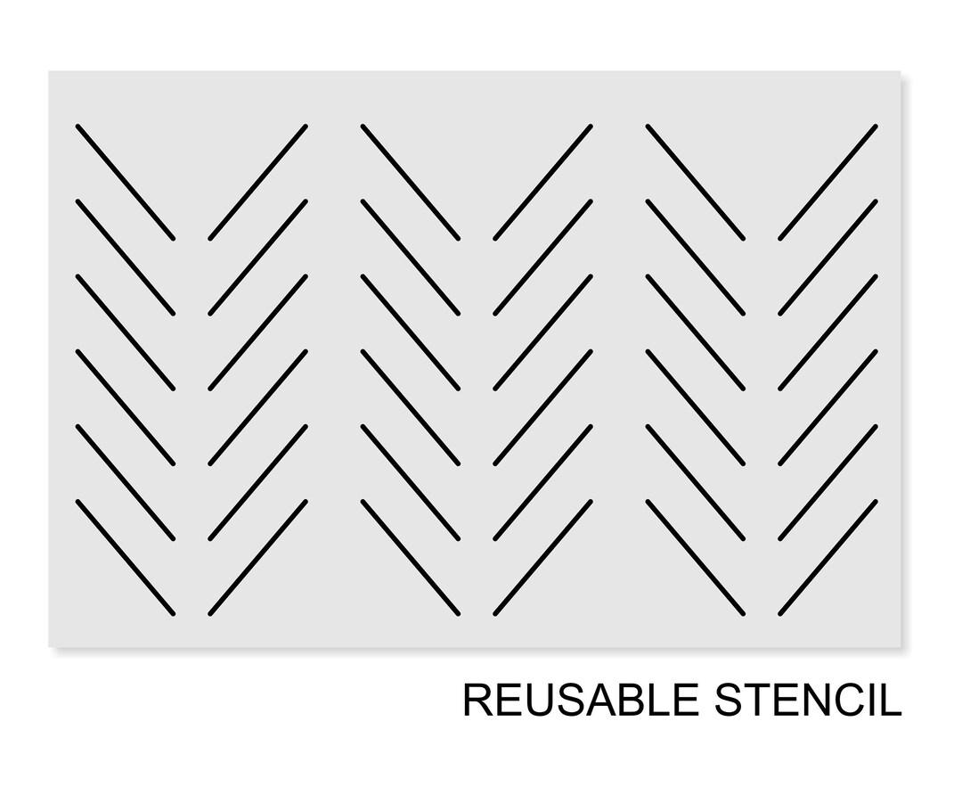 Herringbone Stencil Wall & Furniture Stencil Scandinavian Pattern for