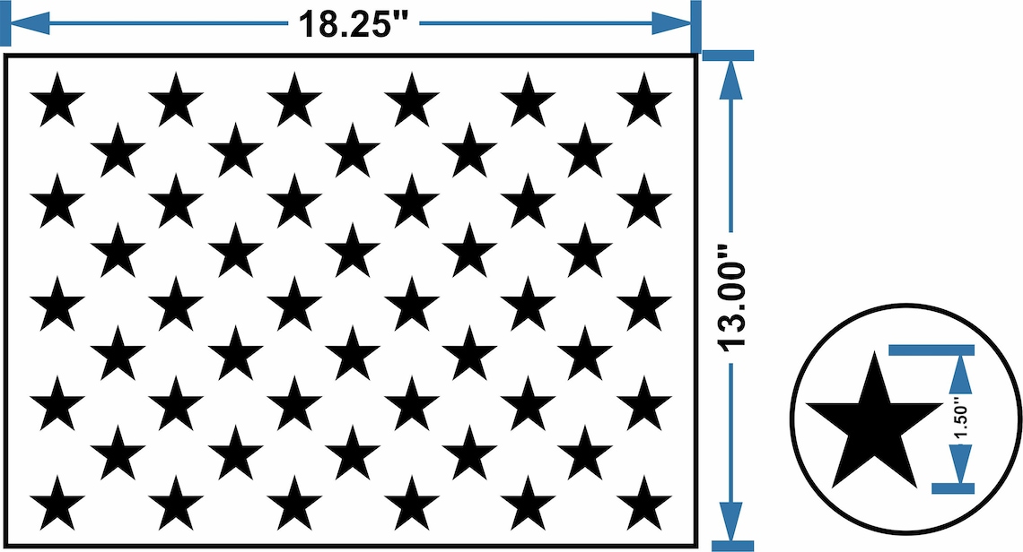 Union 50 star stencil for painting cornhole board game flag etsy