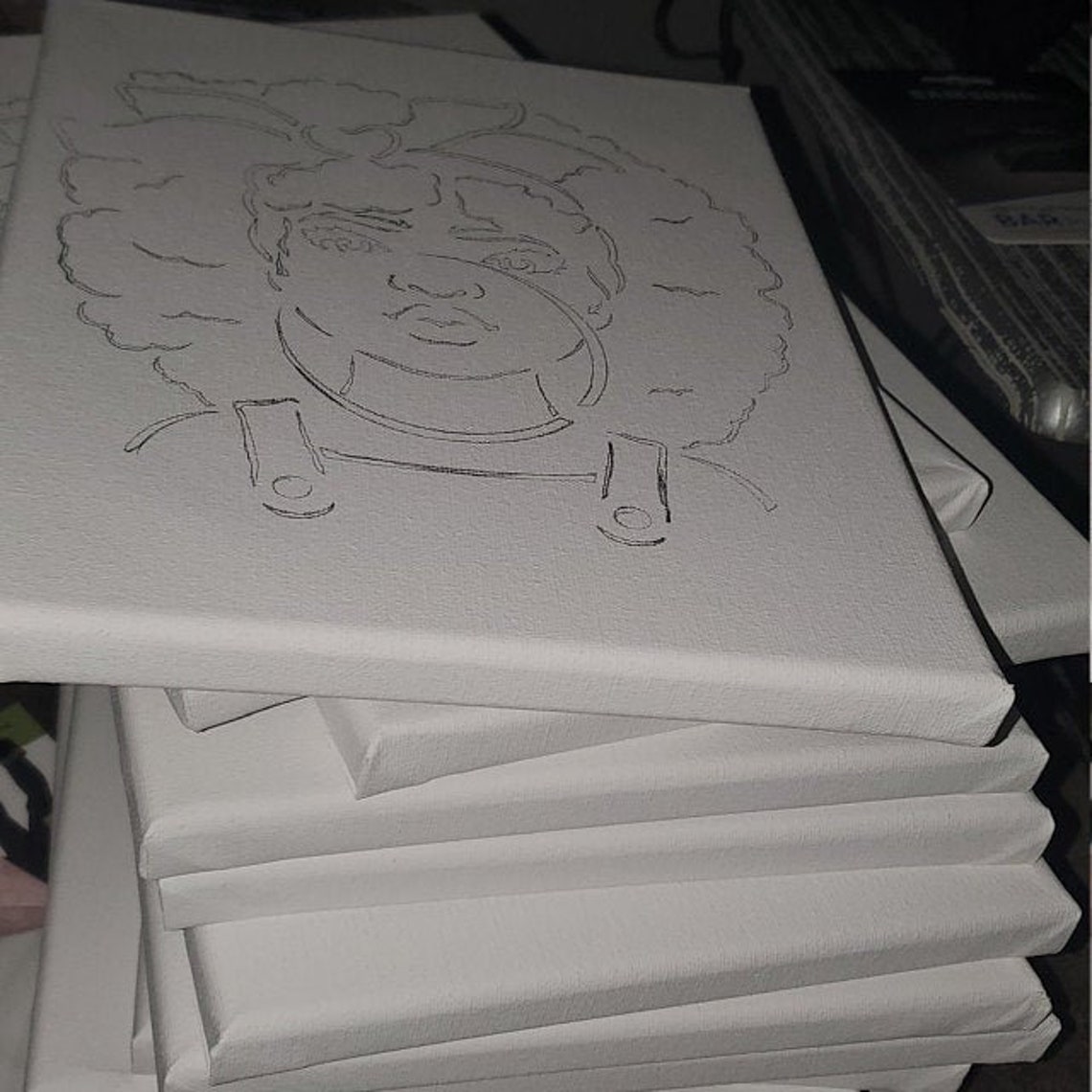 Canvas Stencil for Paint and Sip Parties Girl Blowing Bubble Etsy