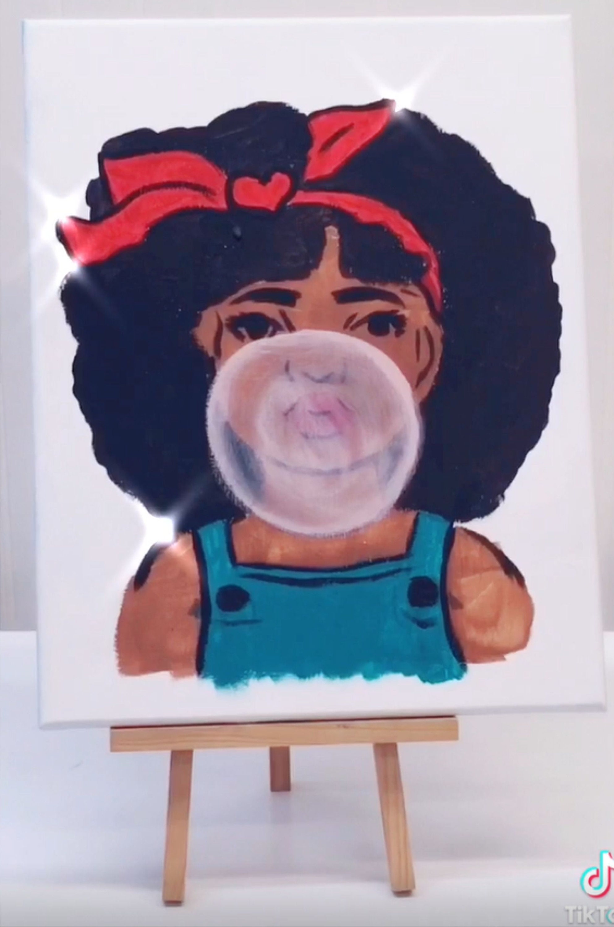 Canvas Stencil for Paint and Sip Parties Girl Blowing Bubble Etsy UK