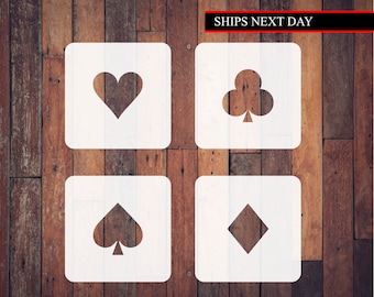 Card Suits Playing Card Stencil Kit, Reusable Templates, Playing Card Symbols, Paint Your Own Signs