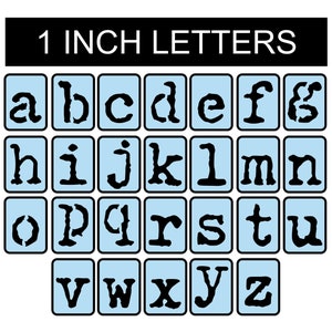 Typewriter Font Letters Stencil Kit Reusable 1 Inch Paint Your Own