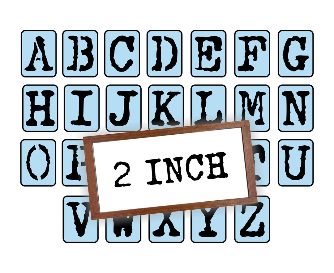 Typewriter Uppercase Letters Stencil Kit - Reusable - 2 Inch - Paint ...