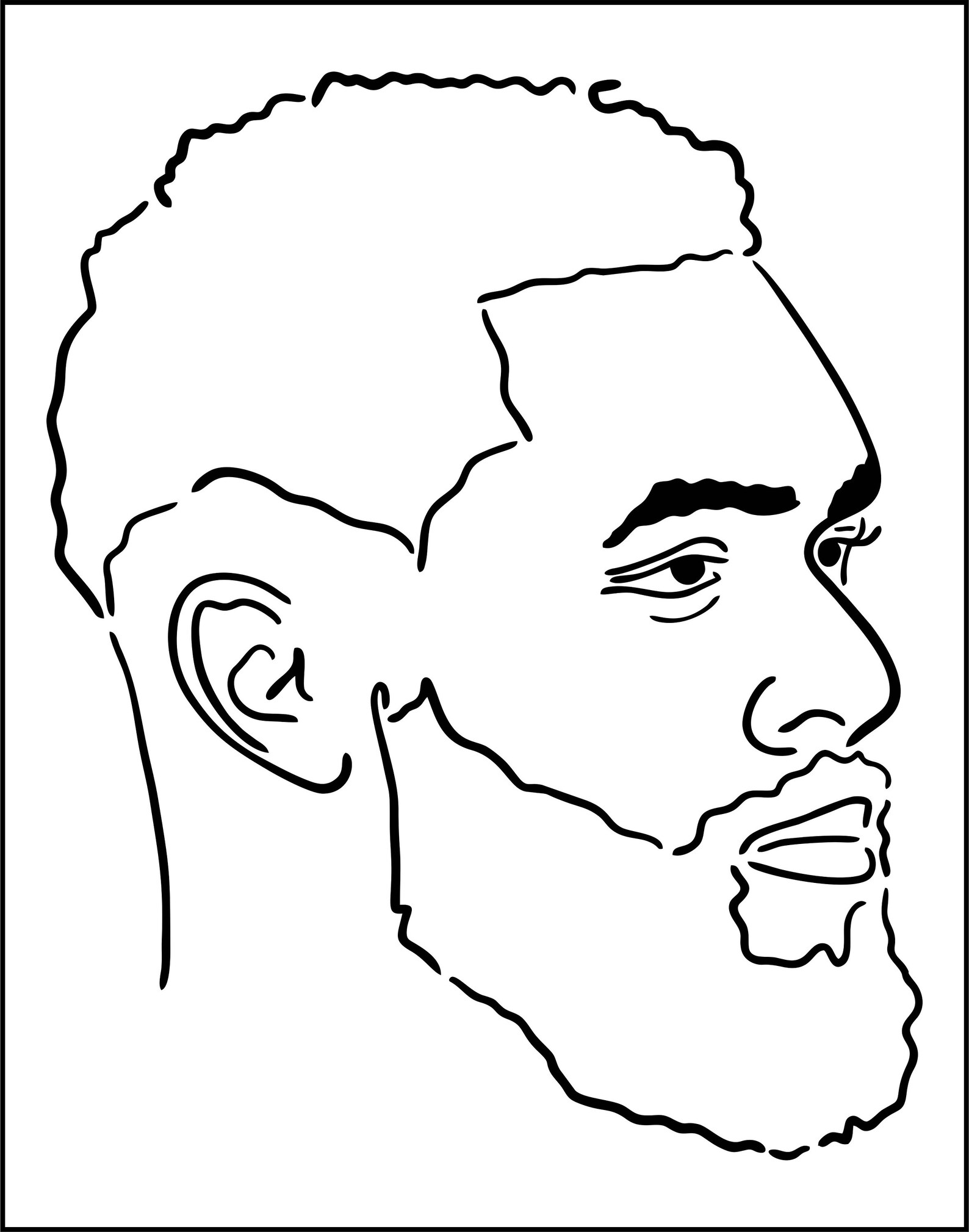 Canvas Stencil for Paint Parties Black Man Afro Reusable Etsy