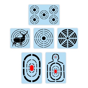 Shooting Targets STENCIL Super Bundle - Paint Your Own Practice Targets - Reusable Plastic - Large Field Range Shooting